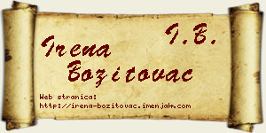 Irena Bozitovac vizit kartica